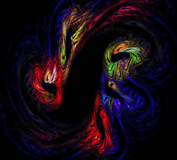 istock image of one Digital Fractal on Black Color 989171342
