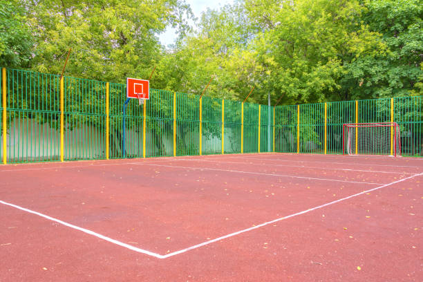 istock Basketball court in the courtyard 989203206