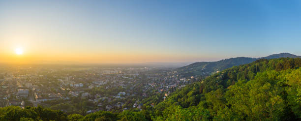 istock Freiburg im Breisgau in Germany from above at dawn 989204048