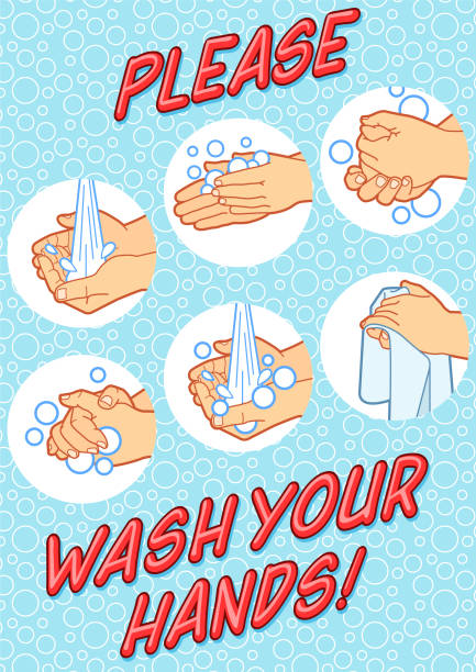 손 세탁 기호 벡터 - paper towel public restroom hygiene cleaning stock illustrations