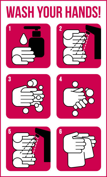 plakietka wektora do mycia rąk - paper towel hygiene public restroom cleaning stock illustrations