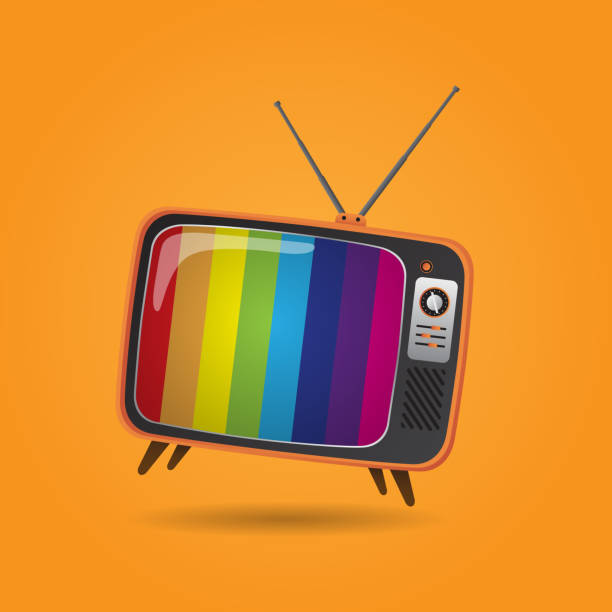 illustrazioni stock, clip art, cartoni animati e icone di tendenza di vettore tv - televisore illustrazioni