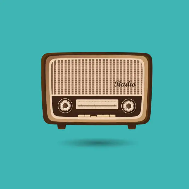 Vector illustration of retro style radio