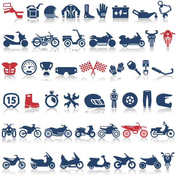 illustrazioni stock, clip art, cartoni animati e icone di tendenza di moto, parti moto e trasporto - white background car vehicle part brake