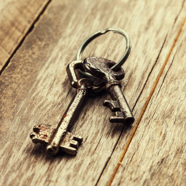 istock old keys on a brown wooden background 989252148