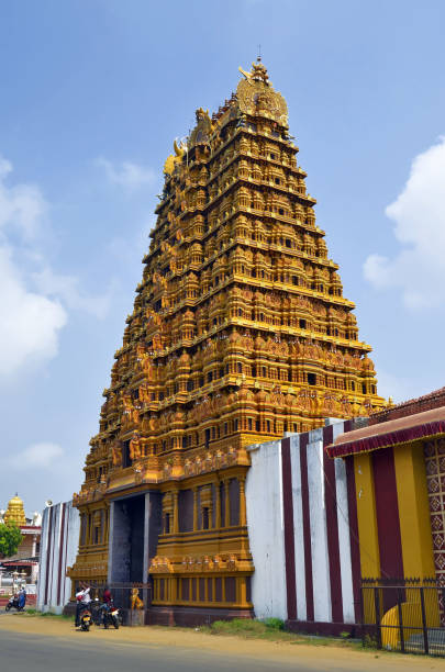 nallur kandaswamy temple à jaffna - gopuram architecture and buildings temple sri lanka photos et images de collection