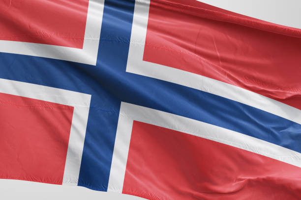 izolowana noway flaga macha, 3d realistic norwegia flaga rendered - noway zdjęcia i obrazy z banku zdjęć