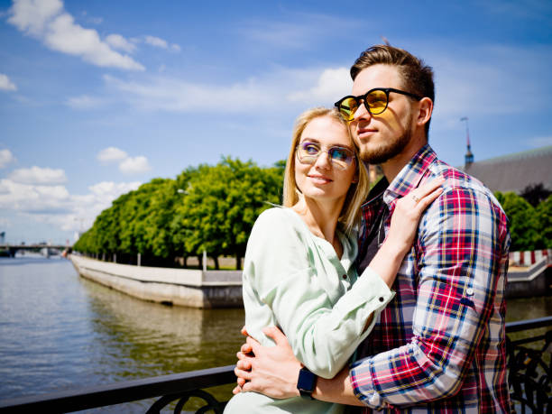 Young couple visiting Kaliningrad, Russia