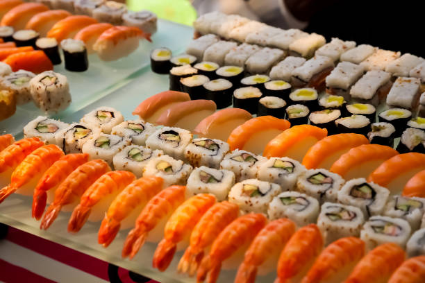 istock Fresh sushi for catering at a gala dinner 989280852