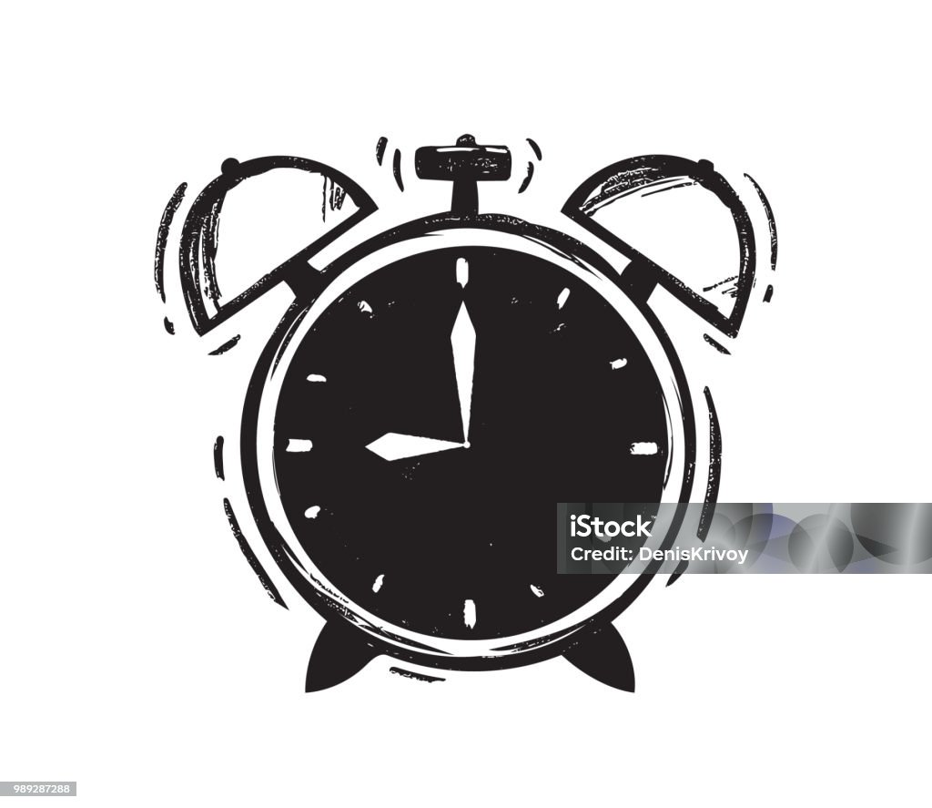 Vector illustration: Hand drawn Alarm Clock on white background. Vector illustration: Hand drawn Alarm Clock on white background Alarm Clock stock vector