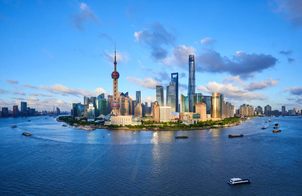 istock Shanghai Skyline at Sunset, China 989291684
