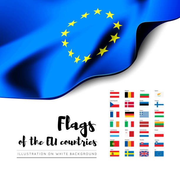 istock Flags of the countries of the European Union. EU flags. Vector set 989292420
