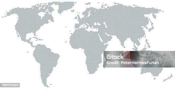 Map Of The World Made Of Gray Dots Stock Illustration - Download Image Now - World Map, Spotted, Map