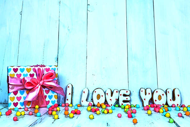 istock greeting card for valentine's day. heart shaped cookies, copy space. 989305044