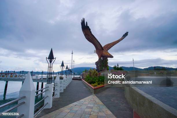 Beautiful Sunset At Eagle Square Dataran Lang Is One Of Langkawis Best Known Manmade Attractions A Large Sculpture Of An Eagle Poised To Take Flight Stock Photo - Download Image Now