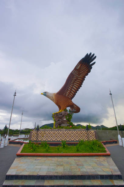 istock Beautiful sunset at Eagle Square, Dataran Lang is one of Langkawi’s best known man-made attractions, a large sculpture of an eagle poised to take flight 989306762