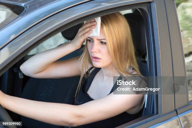 Hot During A Heat Wave Stock Photo - Download Image Now - Car, Heat - Temperature, Sweat