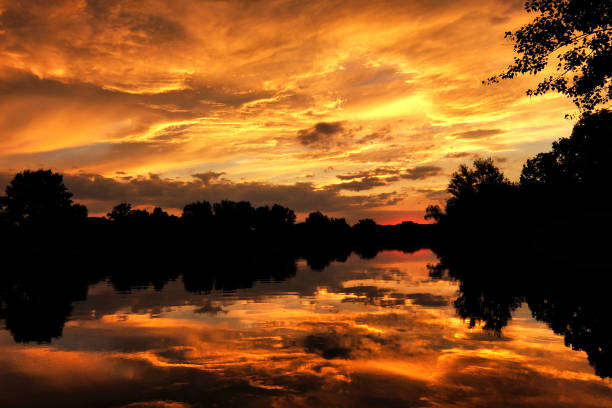 istock Golden Hour, Dusk by the River 989310406