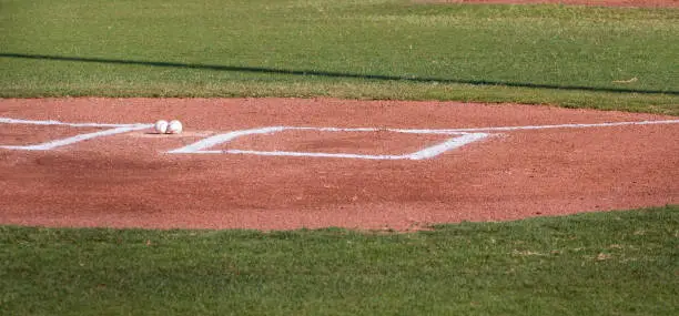 Homeplate at High School baseball field.