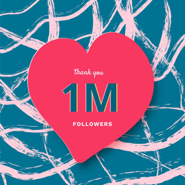 istock 1M followers thank you post for social media. Vector illustration. 989345024