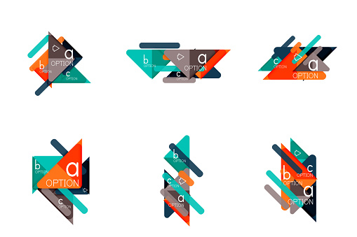 Options Triangles Set Of Triangle Options Infographics Data Visualization Layouts Stock ...