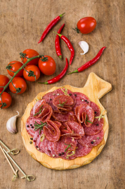 istock Thin slices of salami 989370564