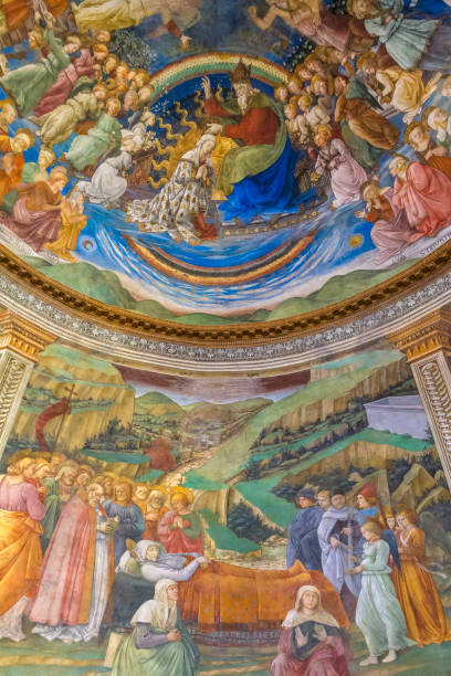 spoletos katedral, fresker 1400-talet absid (umbrien, italien) - spoleto bildbanksfoton och bilder