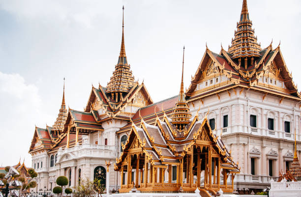 istock Chakri Maha Prasart throne hall, main throne hall and Phra Thinang Aphorn Phimok Prasat of Grand Palace 989388382
