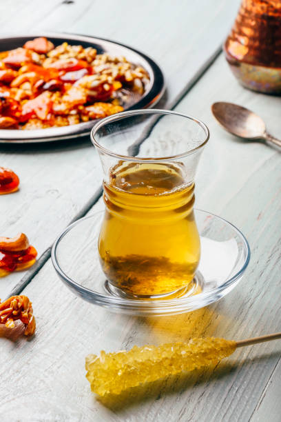 istock Tea in armudu with oriental delights 989402822