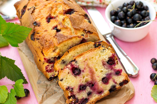 istock Homemade sweet cake with blackcurrants for tea 989411508