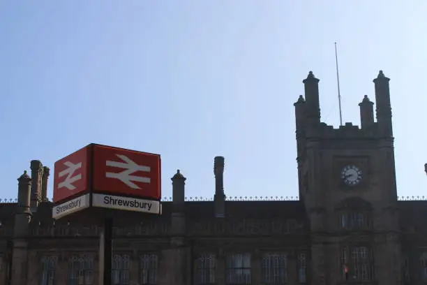 Historic Shrewsbury Railway Station in Shropshire, UK, a famous tourist destination