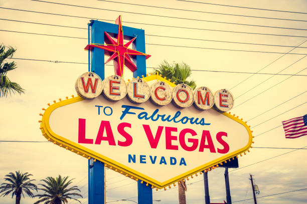 에 오신 것을 환영 합니다 멋진 라스베가스 서명, 라스베가스 스트립, 네바다, 미국 - welcome to fabulous las vegas sign photography landmarks travel locations �뉴스 사진 이미지