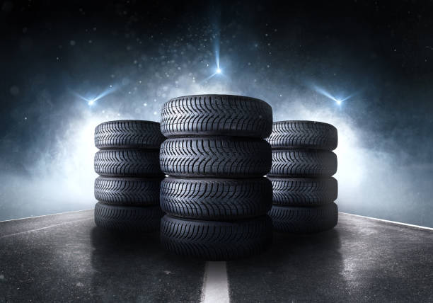 istock Tire pile on a road 989429828