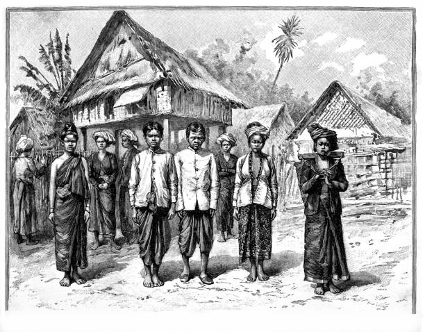 istock Pou-Thai's from tehepon in front stilt house in 1895 989430720