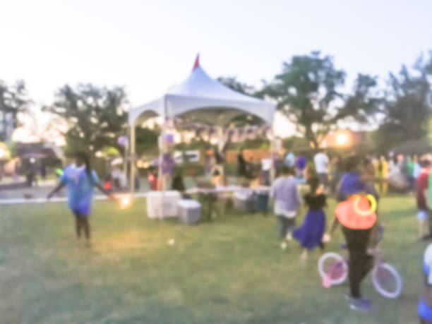 istock Abstract blurred community event July 4th celebration in Irving, Texas, USA 989453048