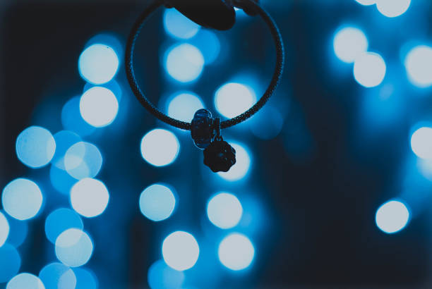 istock Bright bokeh of blue lights 989453386