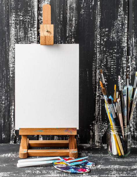 istock Artistic equipment. Brushes and paints for drawing. Items for children's creativity. 989456856