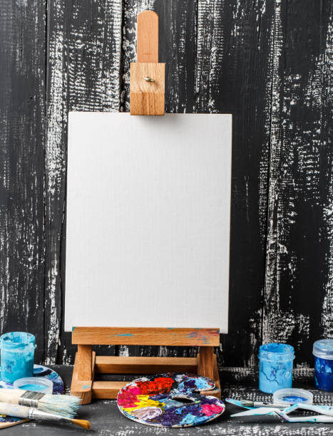 istock Artistic equipment. Brushes and paints for drawing. Items for children's creativity. 989456936