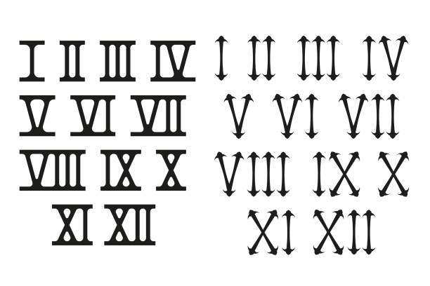 30+ Roman Numeral Font Stock Illustrations, Royalty-Free Vector ...