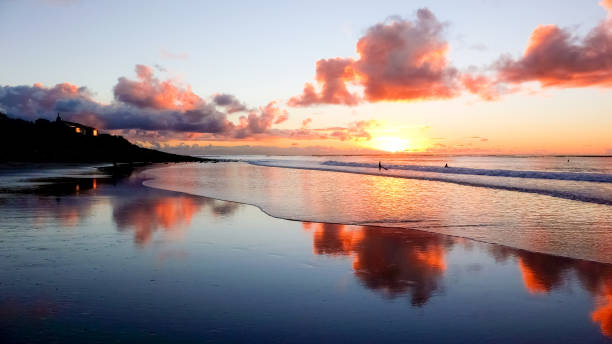 istock Beautiful sandy beach at sunset in Cape Town 989458066