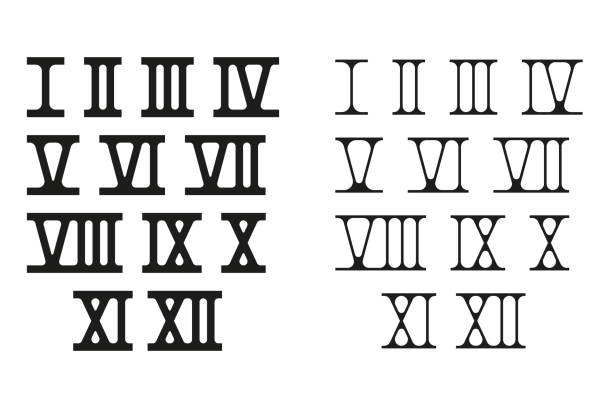 римские цифры - roman numeral stock illustrations