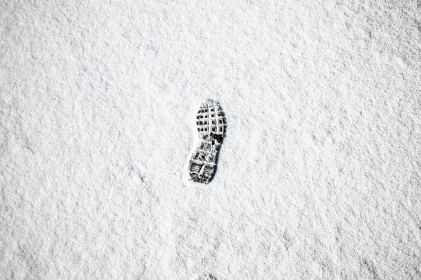 istock Footsteps in snow, winter 989469114