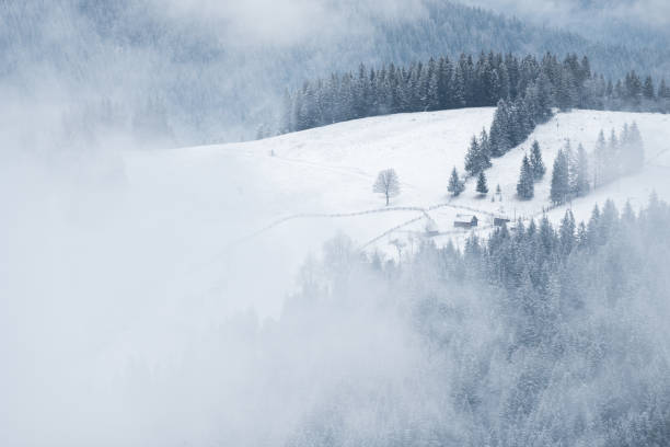 istock Winter landscape in a mountain village 989483822