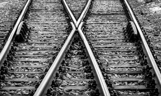 istock High Angle View Of Railroad Tracks 989488528