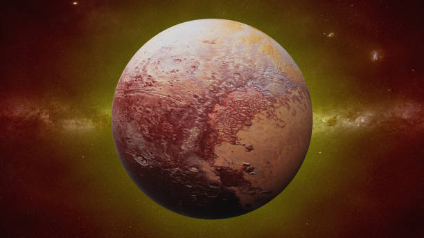 карликовая планета плутон, бывшая планета солнца - color enhanced стоковые фото и изображения