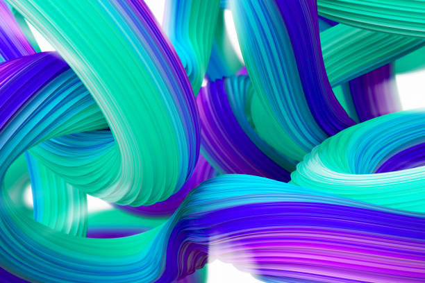 istock Abstract brush stroke background for web pages, mobile devices cover and branding designs. Geometric shape 3D rendering Illustration. 989526734