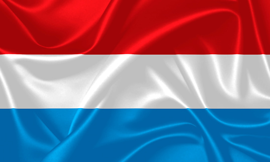 Illustration of Luxembourg waving fabric flag.
