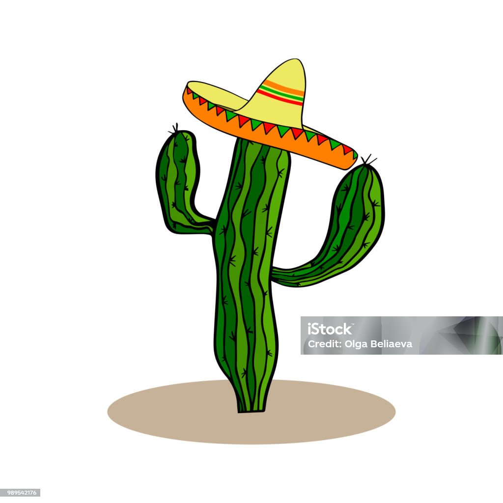 Ilustración de Cactus En Sombrero De Dibujos Animados Ilustración De Vector  Dibujado A Mano México Etiqueta O Símbolo y más Vectores Libres de Derechos  de Alegre - iStock