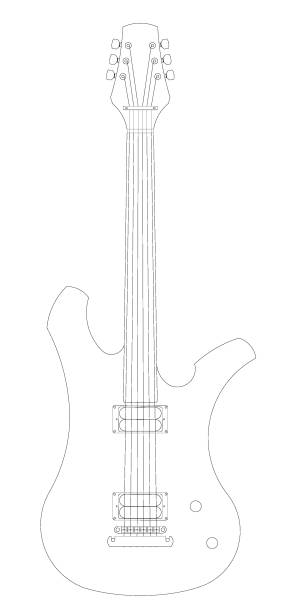 electric guitar shape vector vector art illustration