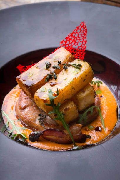 istock Fried meat fillet served with potato 989594282